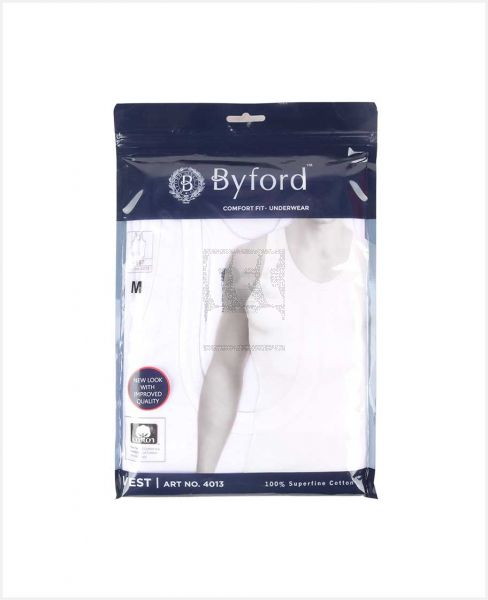 BYFORD MENS VEST WHITE MEDIUM 4013