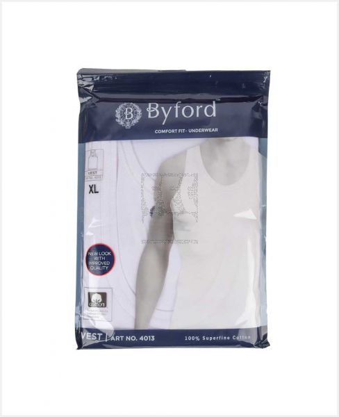 BYFORD MENS VEST WHITE XL 4013