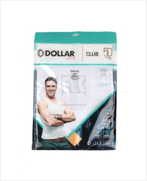 DOLLAR MENS VEST FINE WHITE SIZE-32