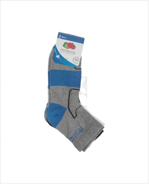 FRUIT OF THE LOOM MEN SOCKS BLU.GRY/WH/BK/NY 3S RDF1830 H.AN