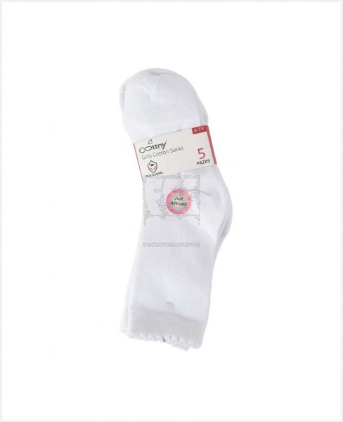 YFT W2H1 COTTNY GIRLS COTTON PLAIN SOCKS SE-BLACK 40105