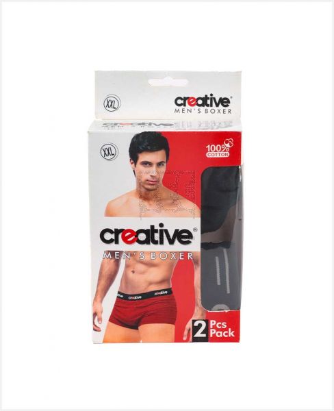 CREATIVE MENS BOXER SET OF 2 XXLARGE ASSTD COLOR BXO-2-XXL