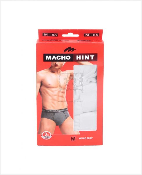 AMUL MACHO MENS BRIEF 3PCS WHT SIZE-85CM