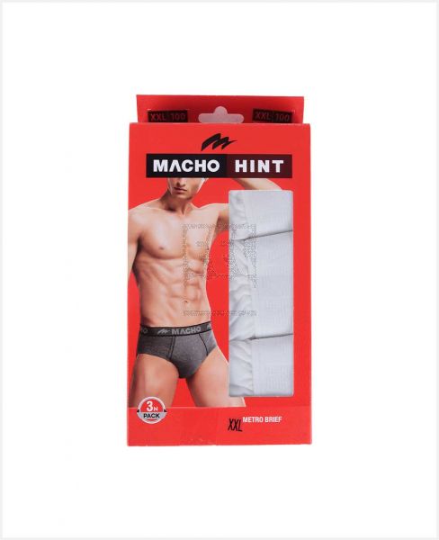 AMUL MACHO MENS BRIEF 3PCS WHT SIZE-100CM