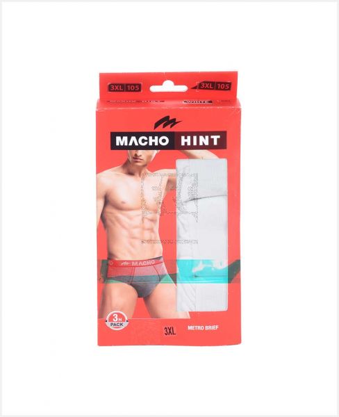 AMUL MACHO MENS BRIEF 3PCS WHT SIZE-105CM