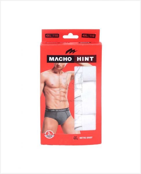 AMUL MACHO MENS BRIEF 3PCS WHT SIZE-110CM