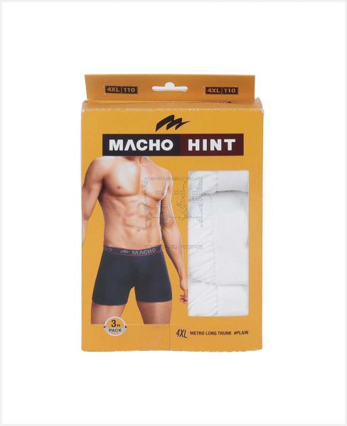 AMUL MACHO MENS PLAIN TRUNK 3PCS WHT SIZE-110CM