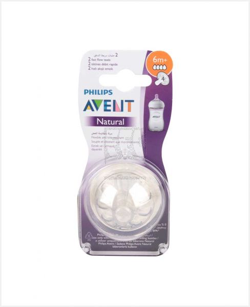 PHILIPS AVENT NATURAL 2.0 FEEDING TEATS 6M X2 PA472