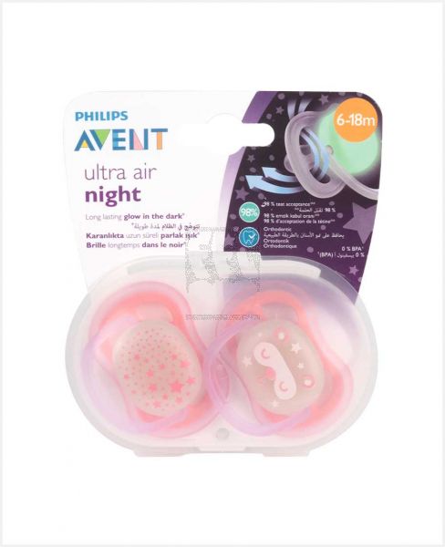 PHILIPS AVENT SOOTHER SILICONE ULTRA AIR 6-18M NT GIRL X2 PA232