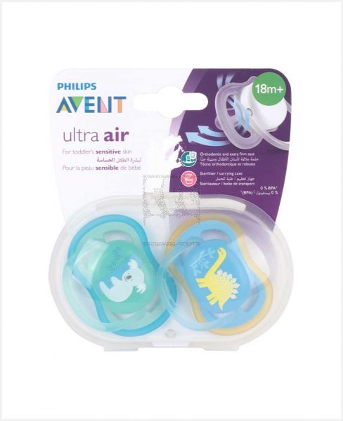 PHILIPS AVENT SOOTHER SILICONE ULTRA AIR FREE FLOW 18M DECO X2 PA222