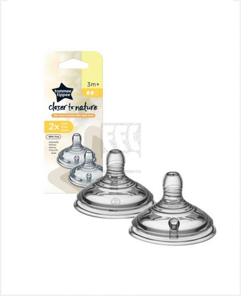 TOMMEE TIPPEE CLOSER TO NATURE MEDIUM FLOW TEATS 2X