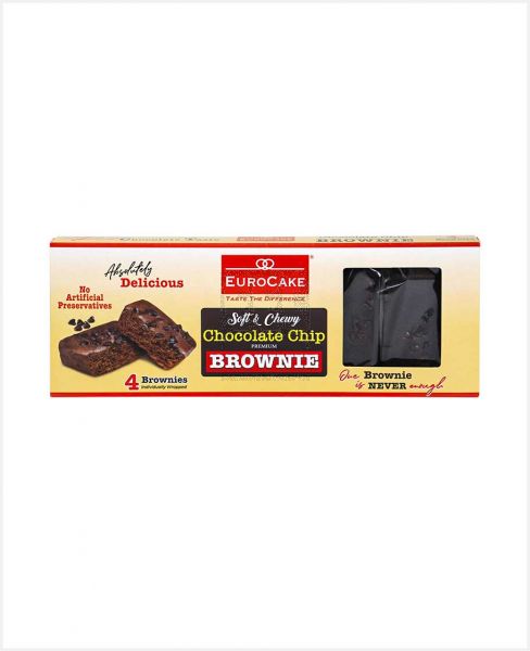 EUROCAKE SOFT AND CHEWY CHOCOLATE CHIP BROWNIE 4PCS 200GM