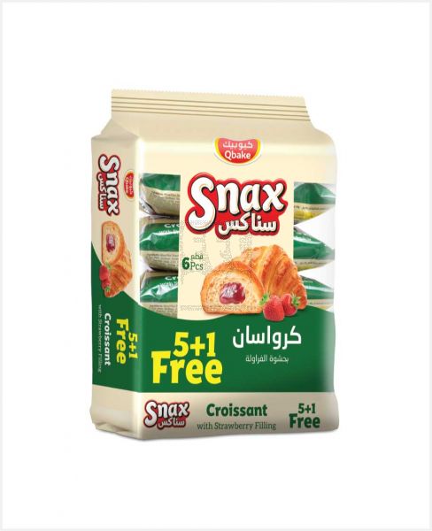 QBAKE SNAX STRAWBERRY CROISSANT 60GM(5+1FREE)