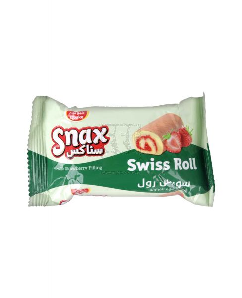 QBAKE SNAX SWISS ROLL WITH STRAWBERRY FILLING 20GM