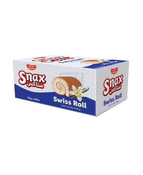 QBAKE SNAX SWISS ROLL WITH VANILLA FILLING 55GM