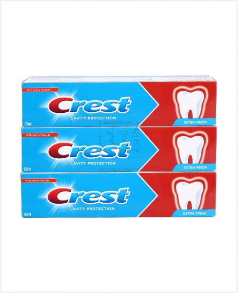 CREST CAVITY PROTECTION EXTRA FRESH TOOTHPASTE 3X125ML PROMO