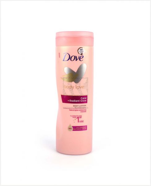 DOVE CARE+RADIANT GLOW BODY LOTION WITH CERAMIDE SERUM 400ML