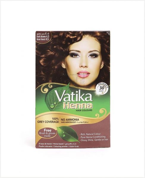 VATIKA HENNA HAIR COLOURS DARK BROWN 60GM