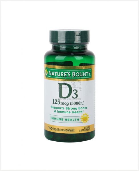 NATURE'S BOUNTY VITAMIN D3 125MCG 5000IU 150 SOFTGELS