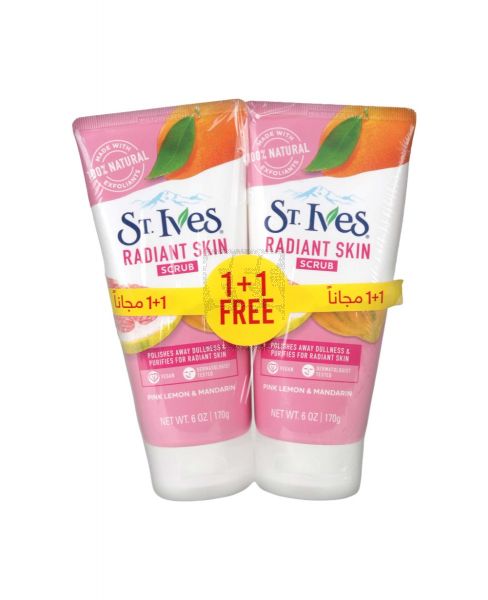 ST. IVES EVEN&BRIGHT PINK LEMON&MANDARIN ORNGE SCRUB 2X170GM