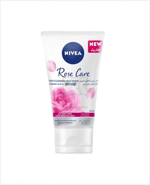 NIVEA ROSE CARE MINERAL CLAY AND HYALURON SCRUB 150ML