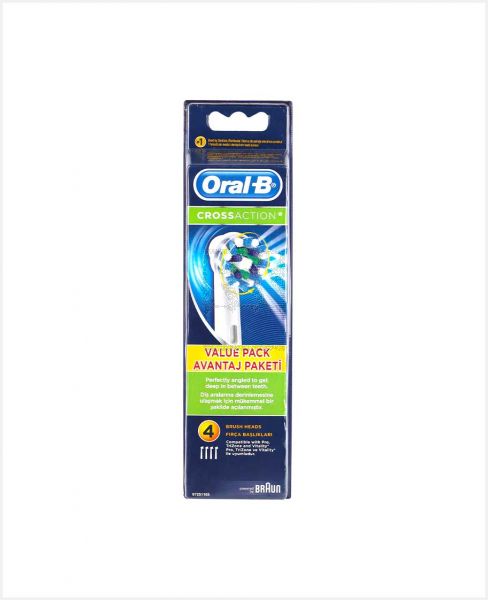 ORAL-B CROSSACTION REPLACEMENT BRUSH HEADS 4PCS