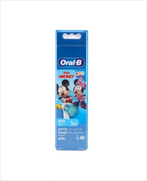 ORAL-B EXTRA SOFT REPLACEMENT BRUSH HEADS MICKEY KIDS 2PCS