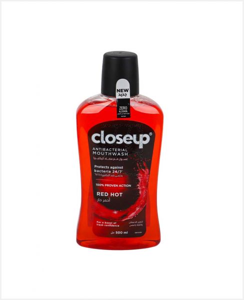 CLOSE UP ANTIBACTERIAL MOUTHWASH RED HOT 500ML