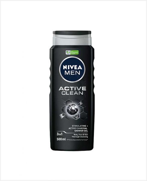 NIVEA MEN ACTIVE CLEAN SHOWER GEL 500ML @24%OFF