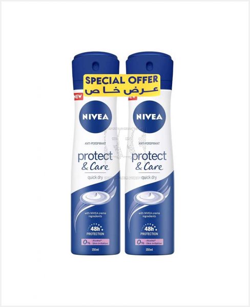 NIVEA DEODORANT MILD AND CARE SPRAY 2X150ML @13%OFF