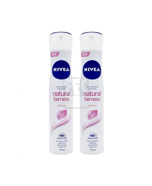 NIVEA NATURAL FAIR DEO SPRAY SMOTER UNDERARM 2X150ML @13%OFF