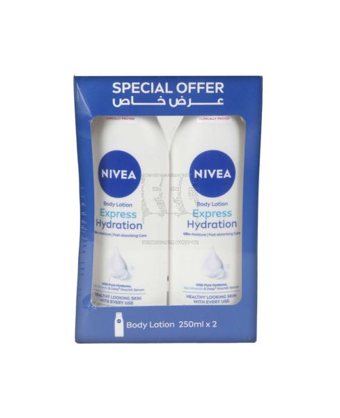 NIVEA MOISTURIZING BODY LOTION SEA MINERALS 2X250ML @20%OFF