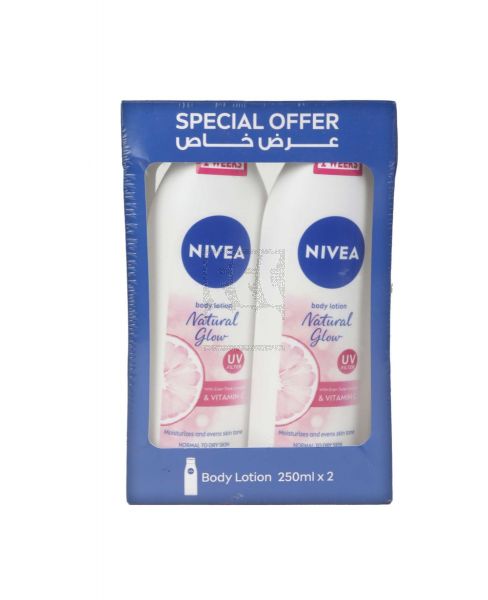 NIVEA BODY LOTION NATURAL FAIRNESS @20%OFF 2X250ML