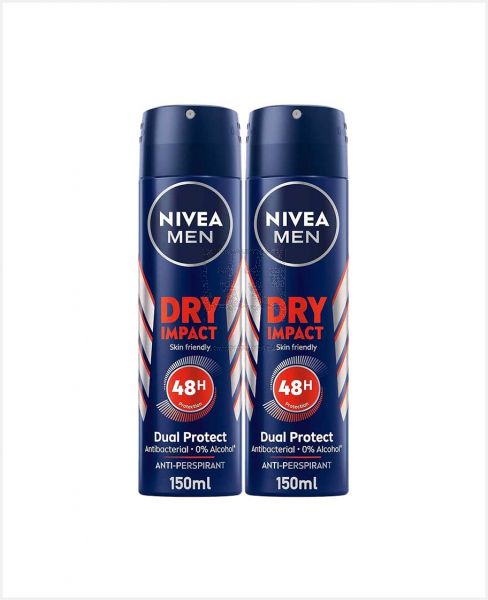 NIVEA DEO SPRAY DRY FOR MEN 2X150ML @13%OFF