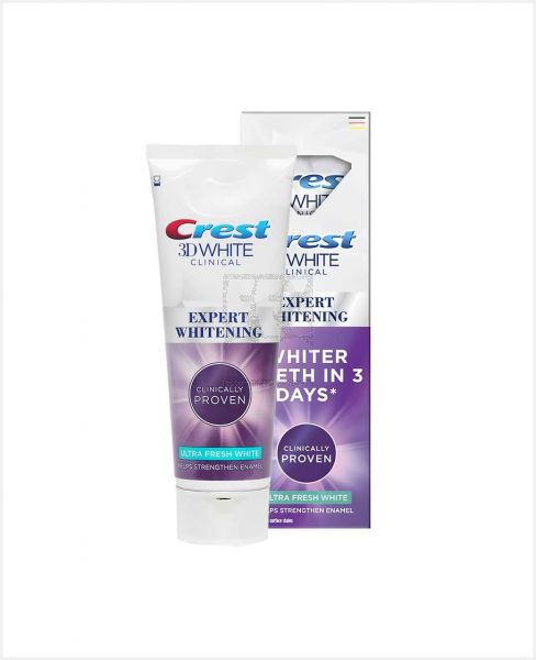 CREST 3D WHITE CLINICAL ULTRA FRESH WHITE TOOTHPASTE 75ML