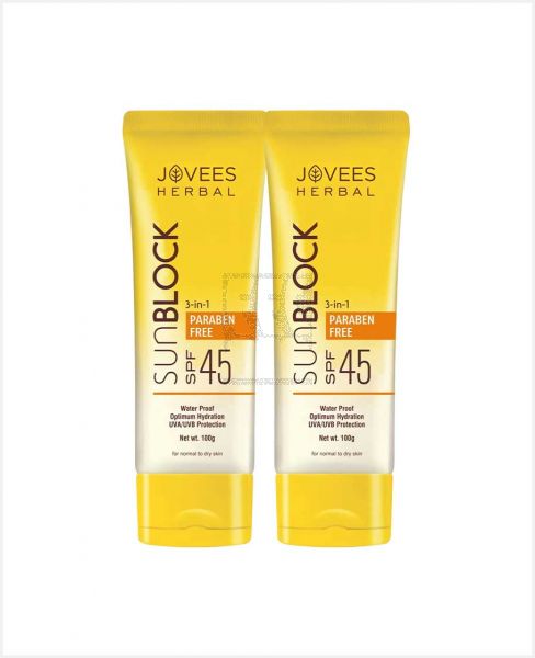 JOVEES 3IN1 SUNBLOCK SPF45 2X100GM @S.OFFER