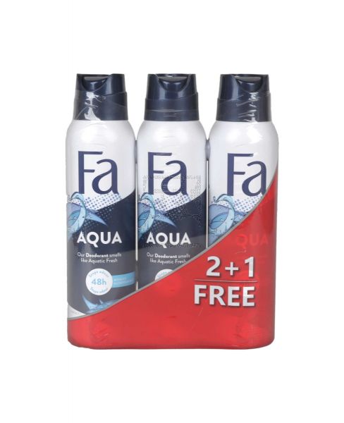 FA DEODORANT AQUA 150ML 2+1FREE