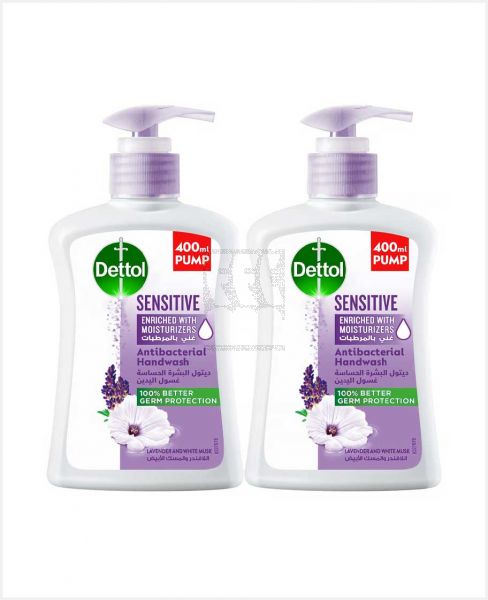 DETTOL SENSITIVE ANTIBACTERIAL HANDWASH 2X400ML