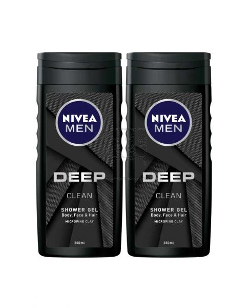NIVEA MEN DEEP CLEAN SHOWER GEL 2X250ML
