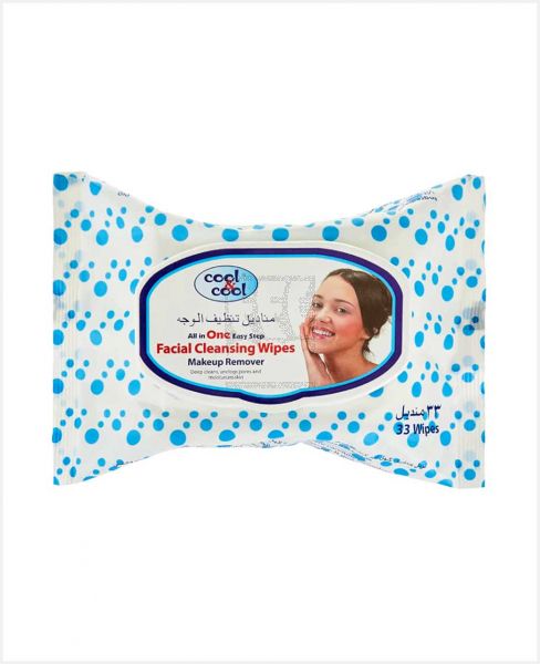 COOL & COOL FACIAL CLEANSING WIPES MAKEUP REMOVER 33PCS