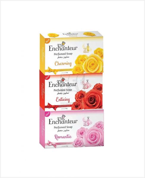 ENCHANTEUR PERFUMED SOAP ASSORTED 3X125GM