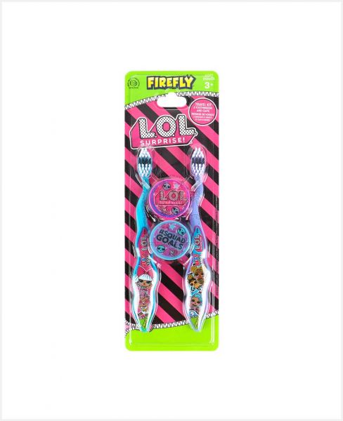 FIREFLY LOL SURPRISE 3+ TRAVEL KIT 2TOOTHBRUSH AND CAPS SOFT