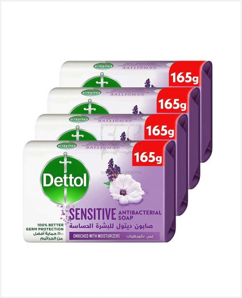 DETTOL ANTIBACTERIAL BAR SOAP SENSITIVE 4X165GM @35%OFF