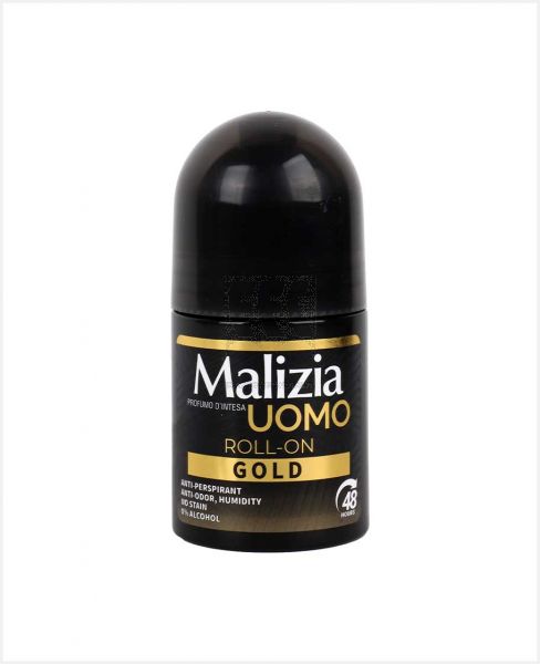 MALIZIA UOMO GOLD ANTI PERSPIRANT ROLL ON 50ML