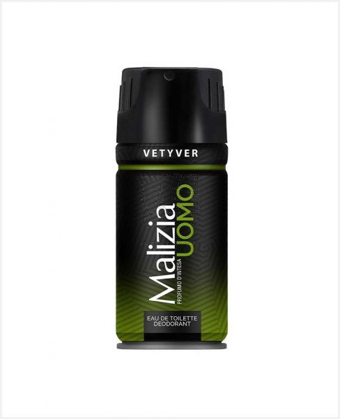 MALIZIA UOMO VETYVER EAU DE TOILETTE DEO SPRAY 150ML