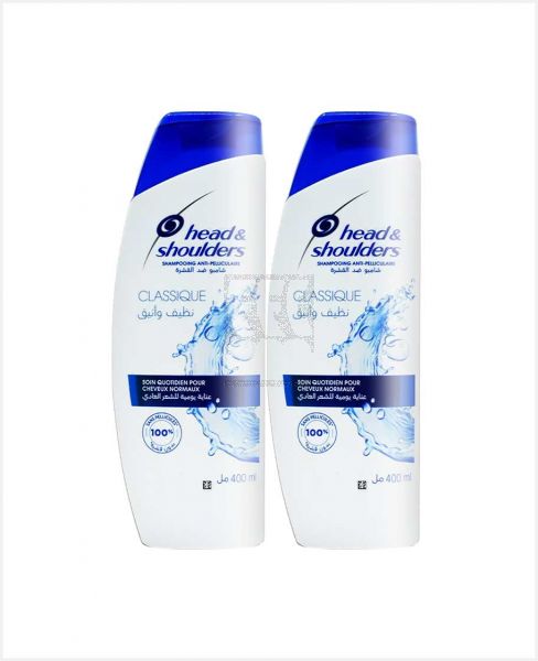 HEAD & SHOULDERS ANTI DANDRUFF SHAMPOO CHARCOAL DETOX 2X400ML