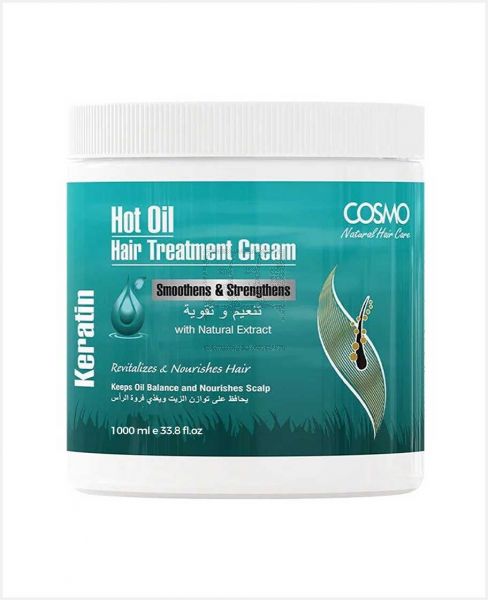 COSMO HOT OIL HAIR TREATMENT CREAM KERATIN 1000ML(1LTR)