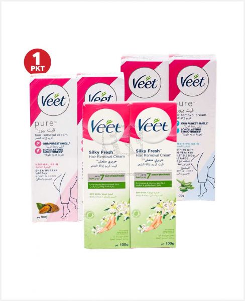 VEET SILK EXTRACT HAIR REMOVAL CREAM 2X100ML @20%OFF