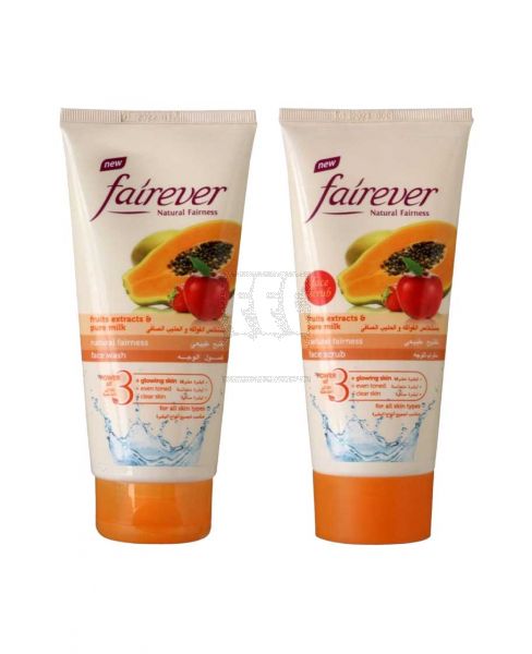 FAIREVER FACE SCRUB FRUITS 150ML+FACE WASH 150ML