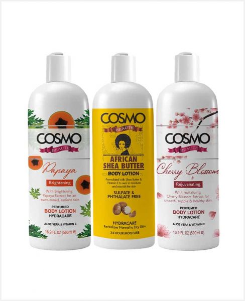 COSMO BEAUTE BODY LOTION ASSORTED 3X500ML
